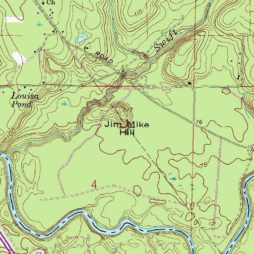 Topographic Map of Jim Mike Hill, FL