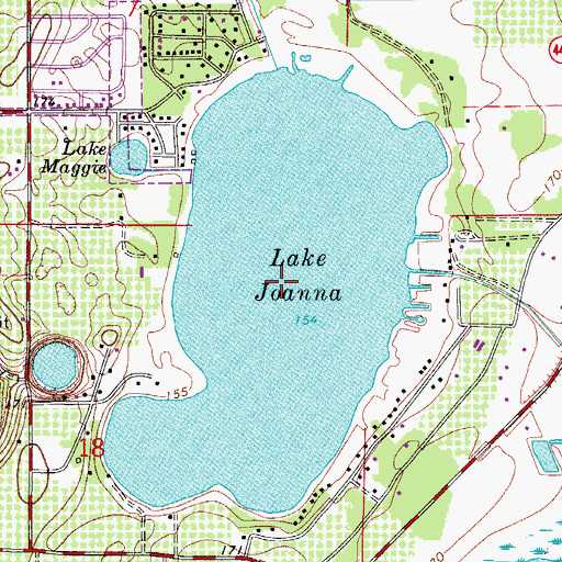 Topographic Map of Lake Joanna, FL