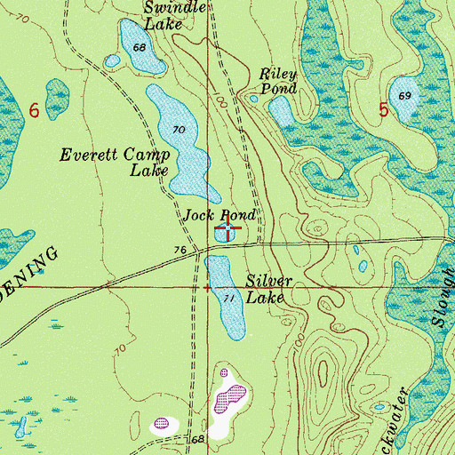 Topographic Map of Jock Pond, FL
