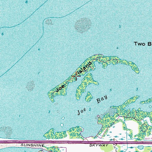 Topographic Map of Joe Island, FL