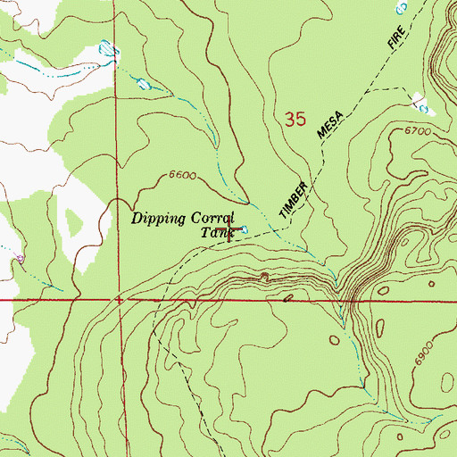 Topographic Map of Dipping Corral Tank, AZ