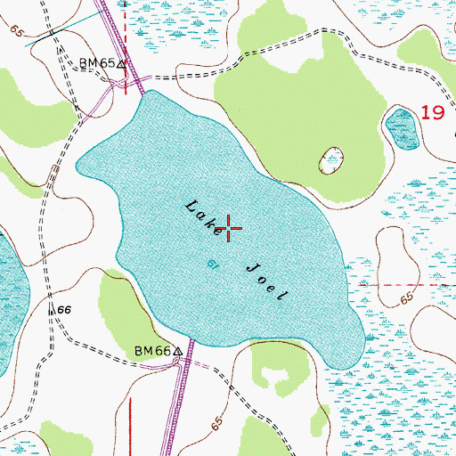 Topographic Map of Lake Joel, FL