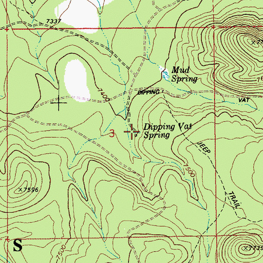 Topographic Map of Dipping Vat Spring, AZ