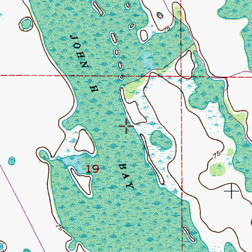Topographic Map of John H Bay, FL