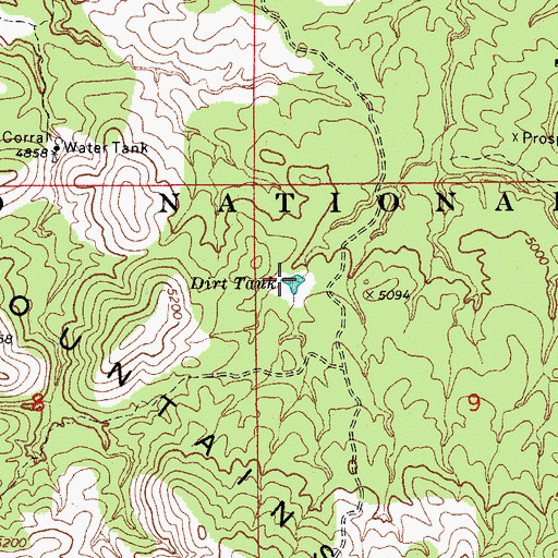 Topographic Map of Dirt Tank, AZ