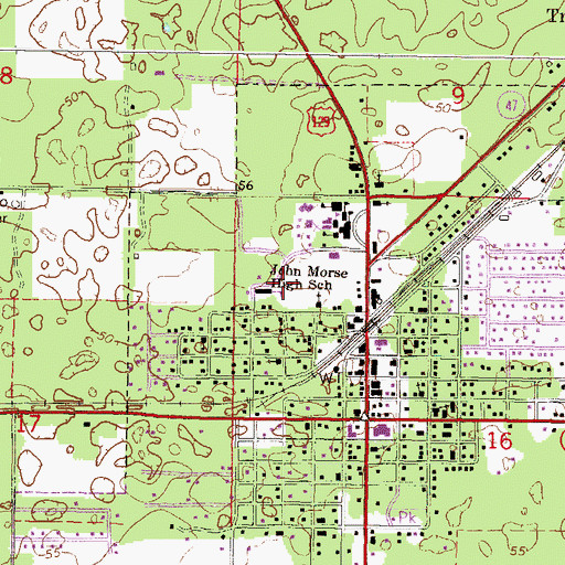Topographic Map of John Morse High School (historical), FL