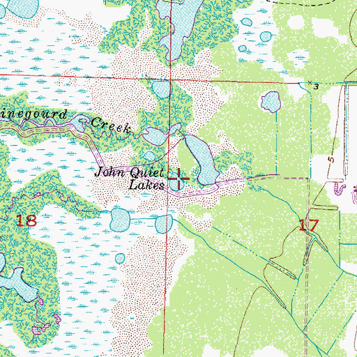 Topographic Map of John Quiet Lakes, FL