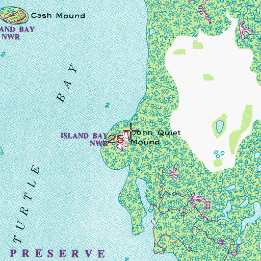 Topographic Map of John Quiet Mound, FL