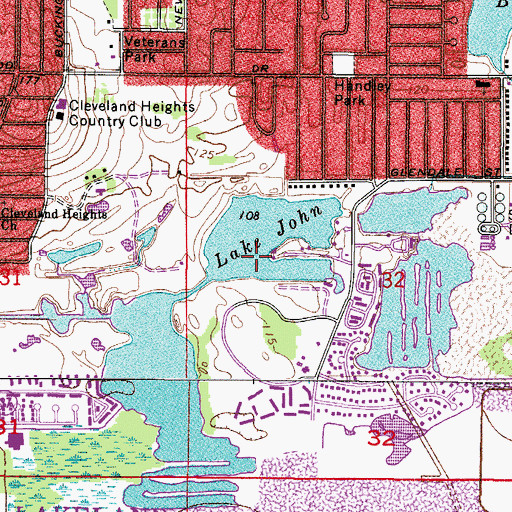 Topographic Map of Lake John, FL