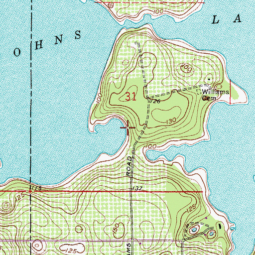 Topographic Map of Johns Lake, FL