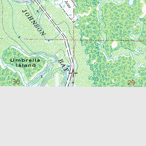 Topographic Map of Johnson Bay, FL
