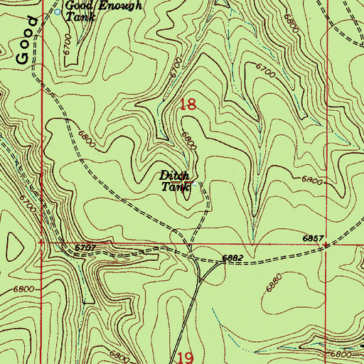 Topographic Map of Ditch Tank, AZ