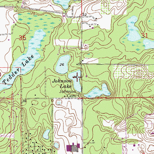 Topographic Map of Johnson Lake, FL