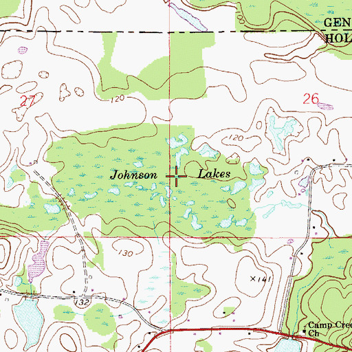Topographic Map of Johnson Lakes, FL