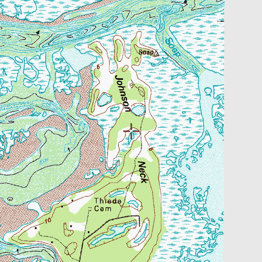 Topographic Map of Johnson Neck, FL