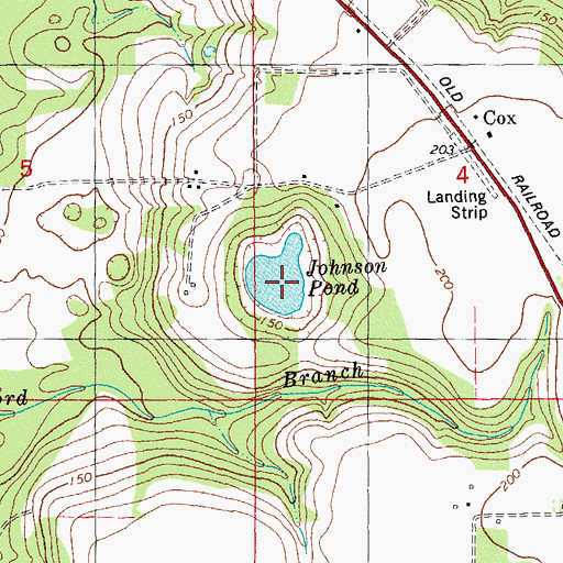 Topographic Map of Johnson Pond, FL