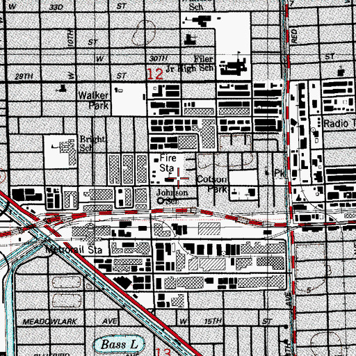 Topographic Map of Johnson School, FL