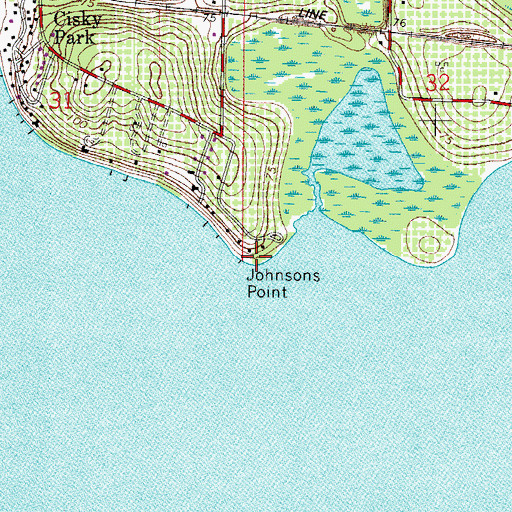Topographic Map of Johnsons Point, FL