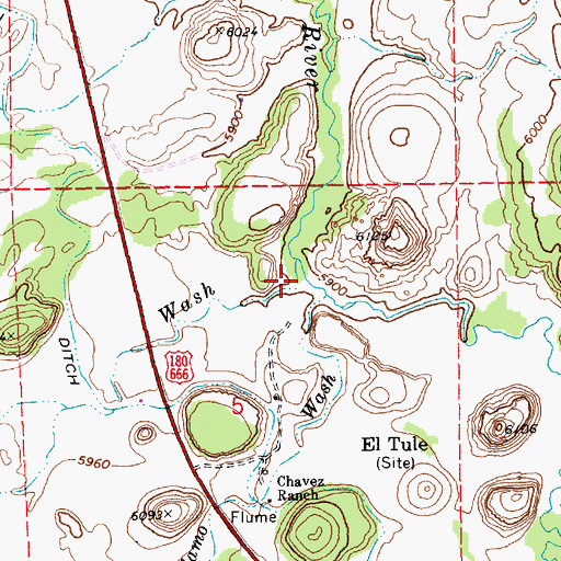 Topographic Map of Chimney Wash, AZ