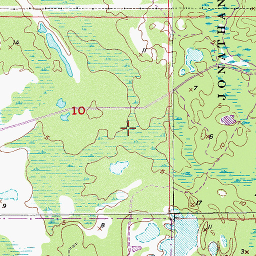 Topographic Map of Jonathan Dickinson State Park, FL