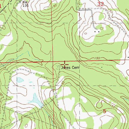 Topographic Map of Jones Cemetery, FL