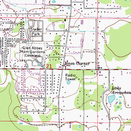 Topographic Map of Jones Corner, FL