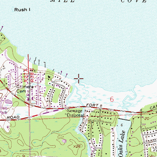 Topographic Map of Jones Creek, FL