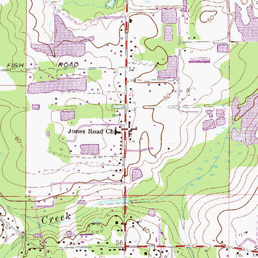 Topographic Map of Jones Road Church, FL