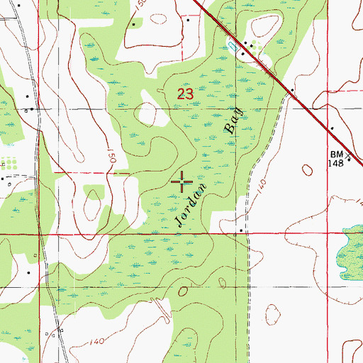 Topographic Map of Jordan Bay, FL