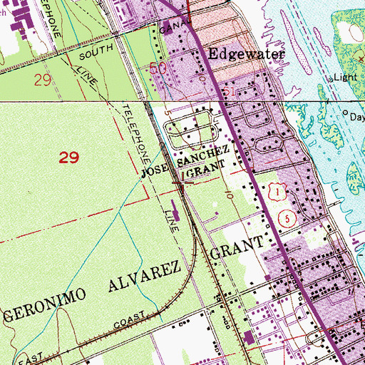 Topographic Map of Jose Sanchez Grant, FL