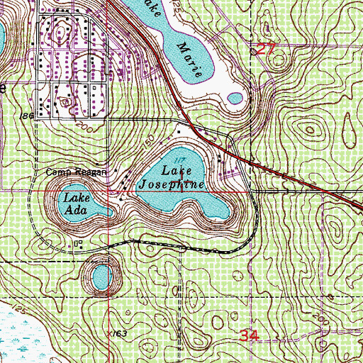 Topographic Map of Lake Josephine, FL