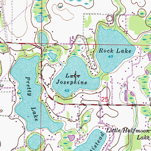 Topographic Map of Lake Josephine, FL