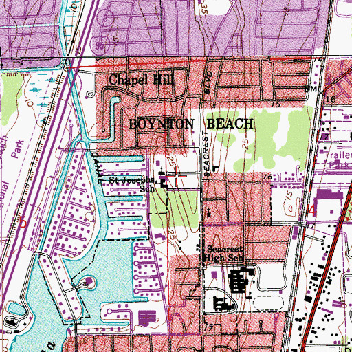 Topographic Map of Josephs School, FL