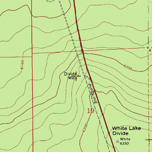 Topographic Map of Divide Well, AZ