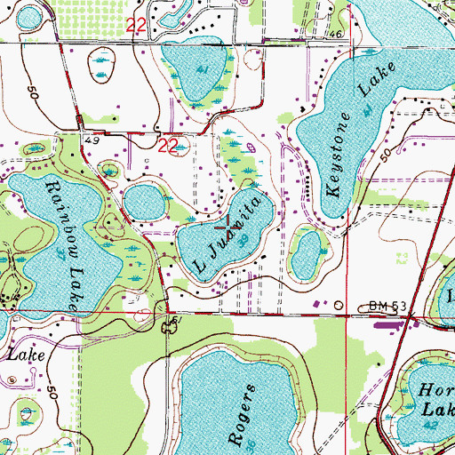 Topographic Map of Lake Juanita, FL