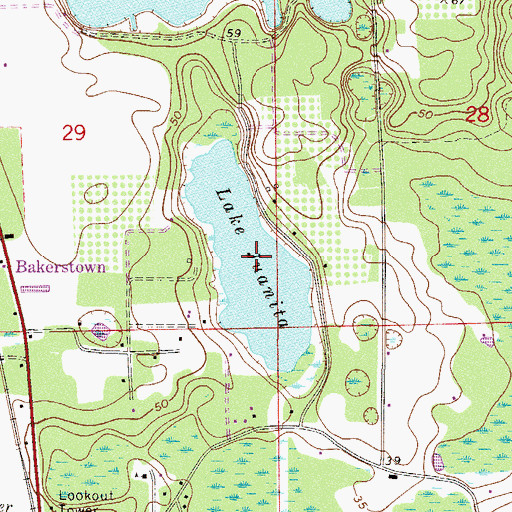 Topographic Map of Lake Juanita, FL