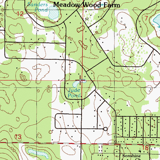 Topographic Map of Jude Pond, FL