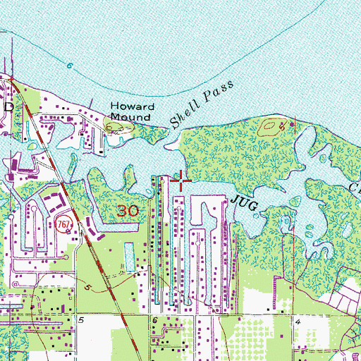 Topographic Map of Jug Creek, FL