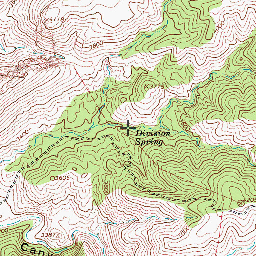 Topographic Map of Division Spring, AZ