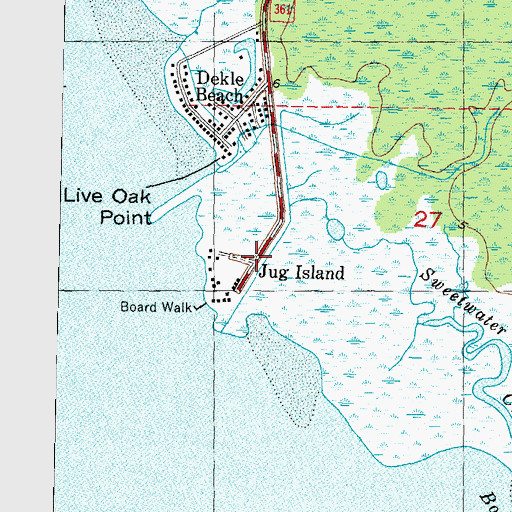 Topographic Map of Jug Island, FL