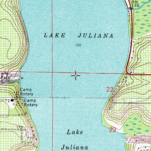 Topographic Map of Lake Juliana, FL