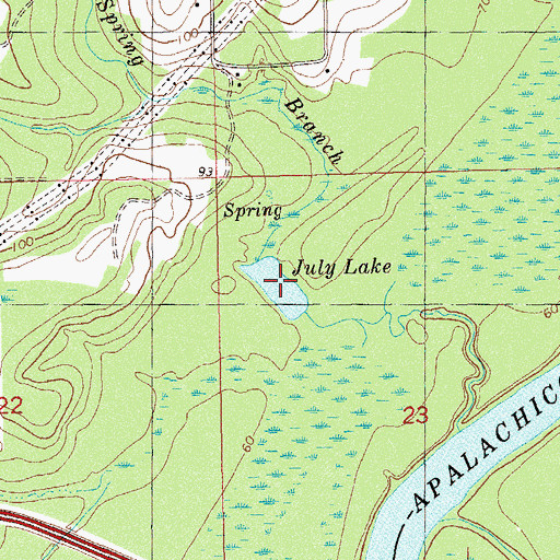 Topographic Map of July Lake, FL