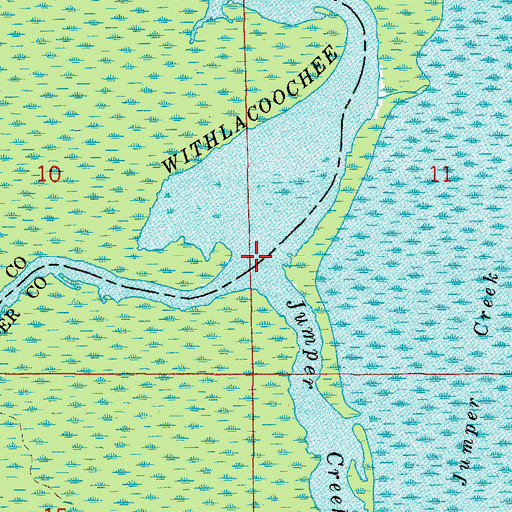 Topographic Map of Jumper Creek, FL