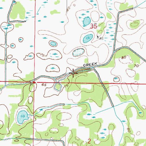 Topographic Map of Jumper Creek Canal, FL