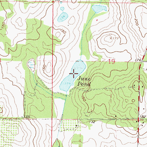 Topographic Map of June Pond, FL