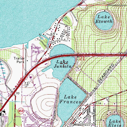Topographic Map of Lake Juniata, FL