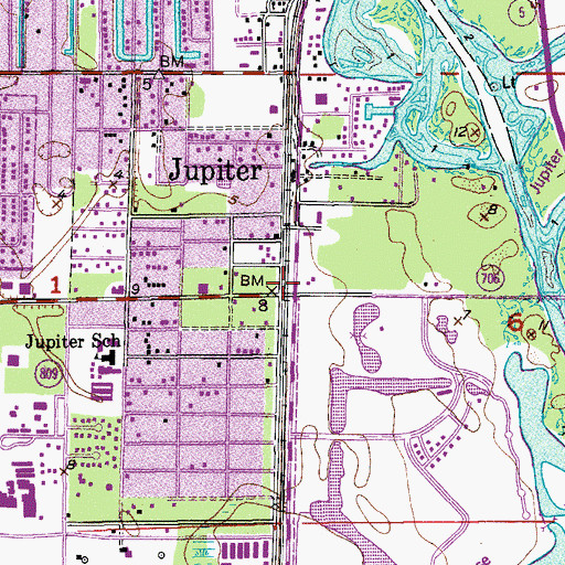 Topographic Map of Jupiter, FL
