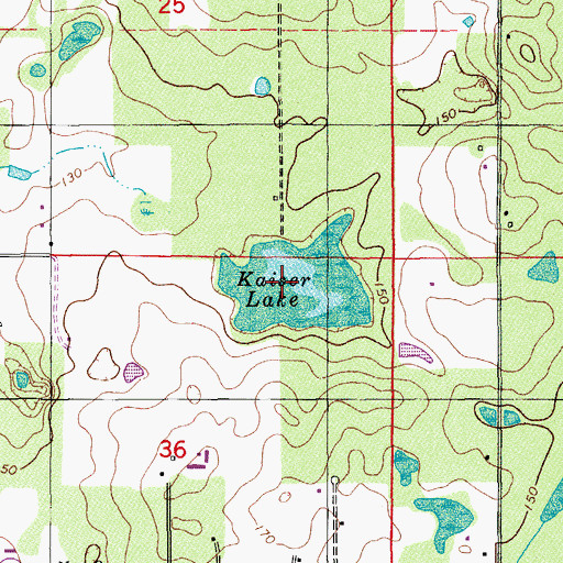 Topographic Map of Kaiser Lake, FL