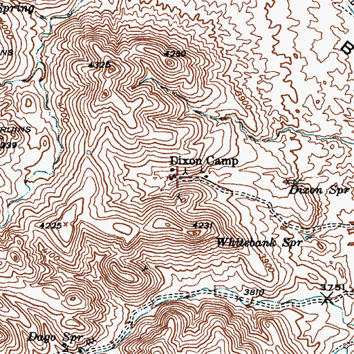 Topographic Map of Dixon Camp, AZ