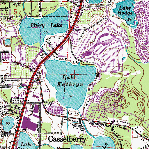 Topographic Map of Lake Kathryn, FL